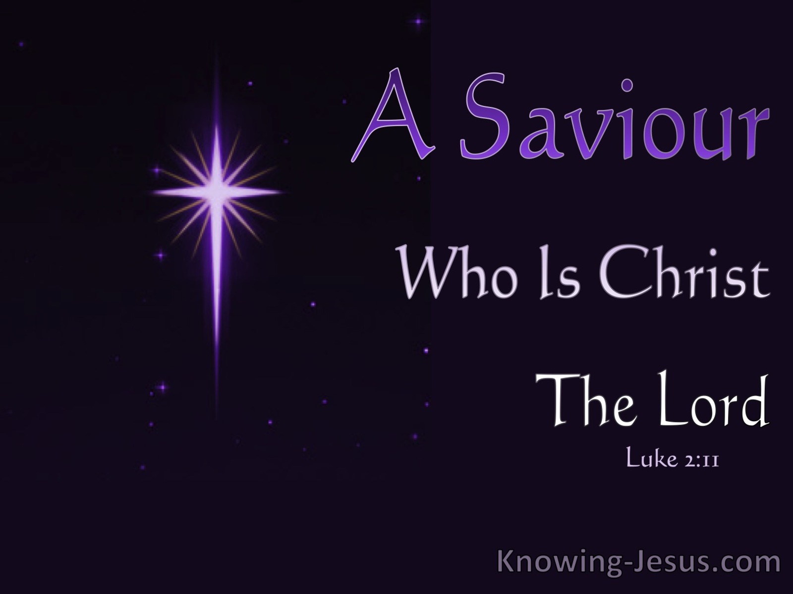 Luke 2:11 A Saviour Who Is Christ The Lord (purple)